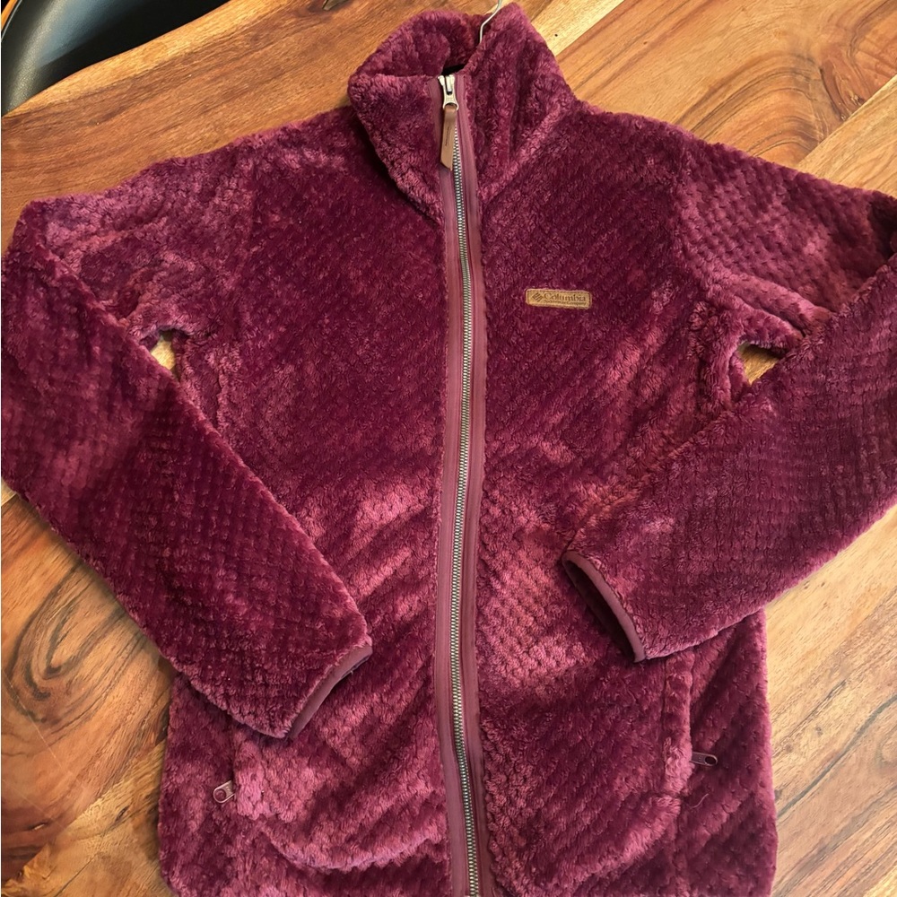Columbia Plush Full-Zip Jacket in Burgundy